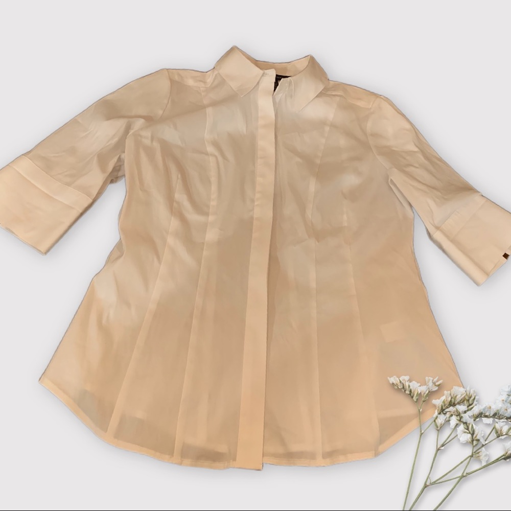 White House Black Market White Button Down Blouse